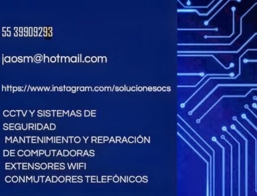 CCTV, voz y datos, fibra óptica, telefonía y repetidores WiFi